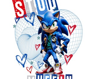 Valentine Sonic Stud Muffin PNG: Cartoon Clipart (Digital Download)
