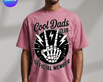 Dads Club Skeleton Hand Peace Sign PNG - Edgy T-Shirt Design (Digital Download)
