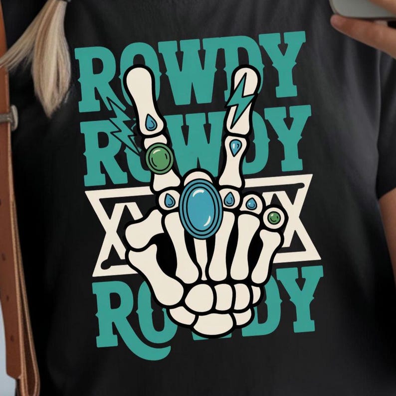 Rowdy Skeleton Hand PNG: Turquoise Western Jewelry, Boho Cowgirl ...