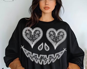 Transparent Lace Jack O’Lantern Face PNG – Multiple Design Options
