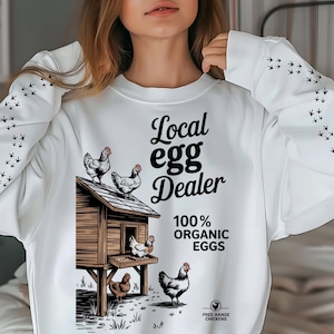 Local Egg Farmer PNG | Organic Free Range Chicken Clipart | Farmhouse T-Shirt Design | Farm Fresh Eggs Digital Download | Homesteader CUSTOM