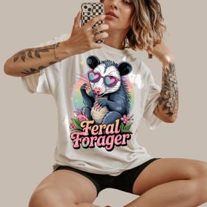 Feral Forger Possum PNG | 4000x4000 px 300 DPI Digital Download | Funny Feral Animal Clipart for Sublimation, T-Shirts, Stickers, and Crafts