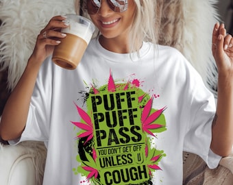 Puff Puff Pass Graffiti, png | Felroze en groen 420-kunst (digitale download)