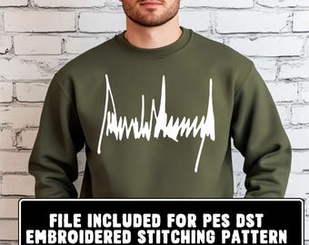 Trump Signature SVG-bundel: borduur- en snijbestanden (digitale download)
