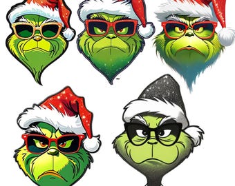 Grinch Christmas, png-bestand: kerstman met zonnebril, vakantieontwerpen (digitale download)