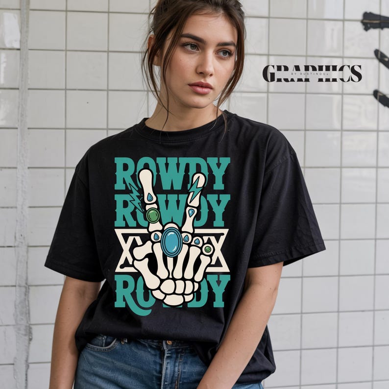 Rowdy Skeleton Hand PNG: Turquoise Western Jewelry, Boho Cowgirl ...