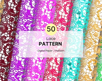 50 digitale papiertexturen kant | Ontwerpen voor plakboeken en bruiloften (digitale download)