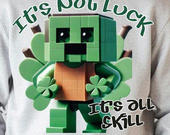 Minecraft Gamer Shamrock PNG | St. Patrick's Day-ontwerp (digitale download)