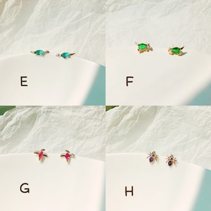 Pendientes de dinosaurio, pendientes de T-Rex, pendientes de Brachiosaurus, pendientes de Stegosaurus, pendientes pequeños, pendientes de dinosaurio, pendientes de insectos