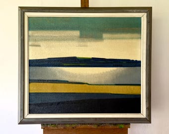 Knud Horup, Moderne abstrakte Landschaft, mid-century Gemälde, Dänemark um 1960