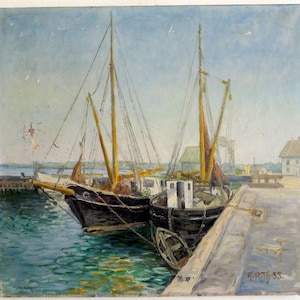 Fishing boats at the Moole, 1933