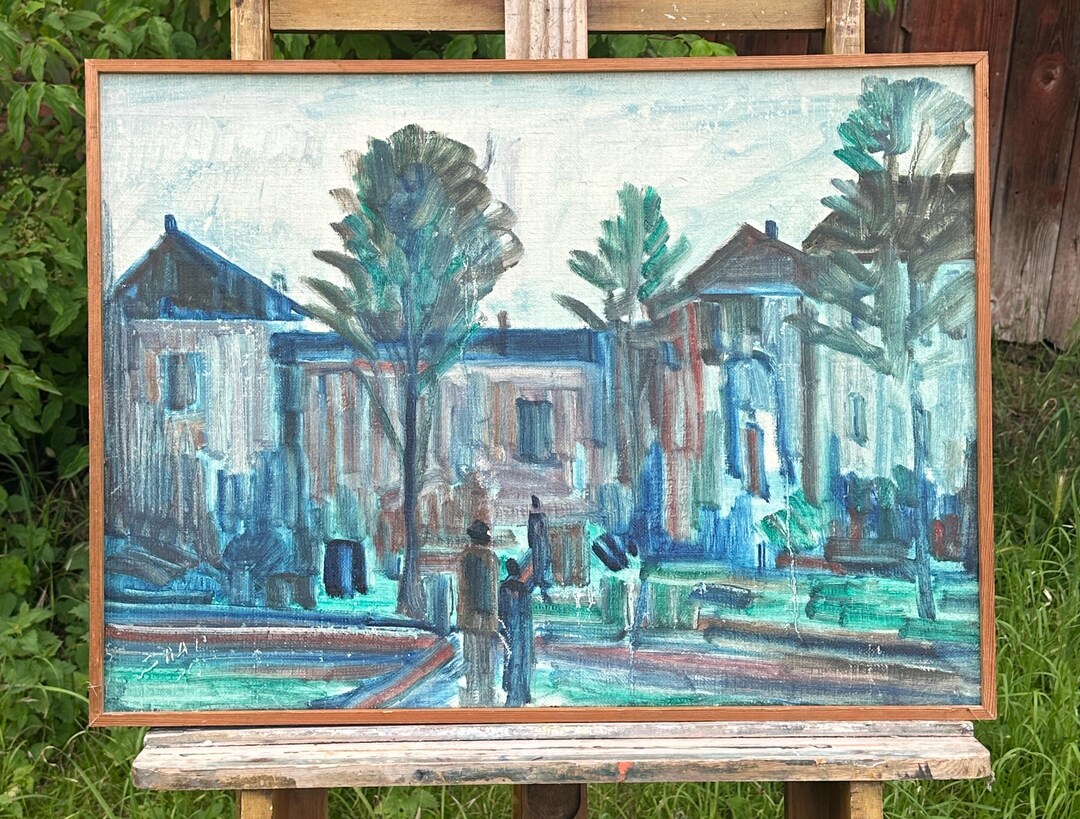 Expressionist Street Scene, Modern Oil Painting, Denmark, 1956 - Etsy