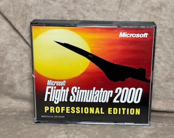 Vintage 1999 Microsoft Flight Simulator 2000 Professional Edition CD-ROM Windows Computer Game/Simulator