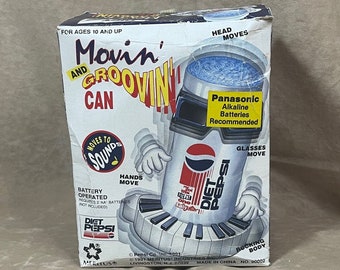 Vintage 1991 Meritus Pepsi Cola Movin' and Groovin Animated Plastic Can in Box