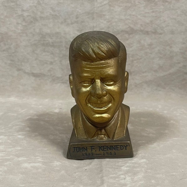 Vintage 1960s Contex Small John F. Kennedy JFK Ceramic Bust Statue Made in Japan