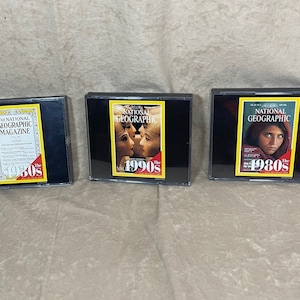Vintage 1999 National Geographic Broderbund 30s, 80s, 90s &  Install Disc Windows / Macintosh CD-ROM Digital Magazine Collection