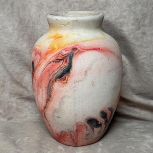 Vintage 1970s/1980s Nemadji Pottery USA Unglazed Rustic Pottery Vase