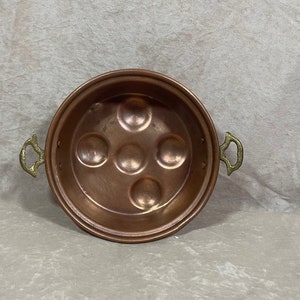 Vintage Brass Egg Poaching Pan French Country Kitchen Rustic Farmhouse Copper Pot Kitchen Home Decor