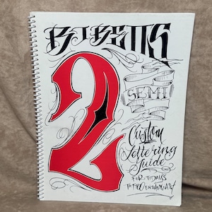 Vintage 2000s BJ Betts Semi Custom Lettering Guide Tattoo Flash