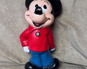 Vintage 1970s Play Pal Plastics Vinyl Walt Disney Mickey Mouse Piggy Bank (#2)