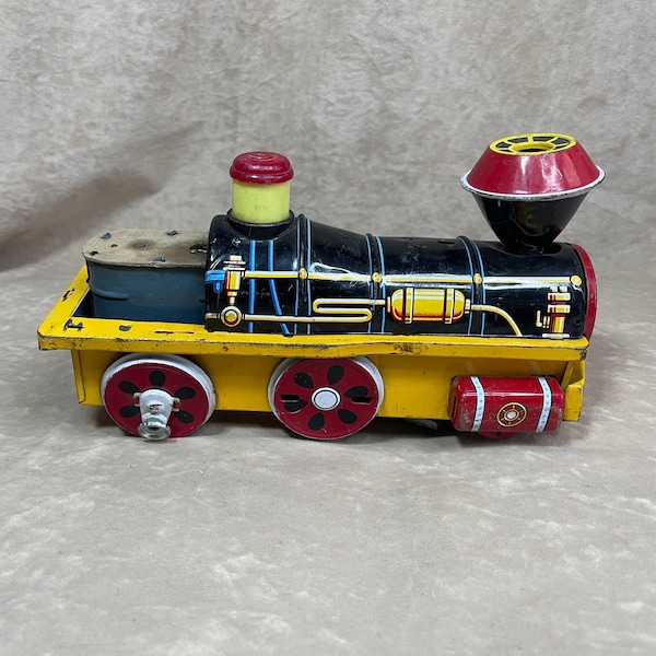 Vintage 1960s Tin Litho Battery Powered Train Engine Vintage Toy **For Parts/Restoration**