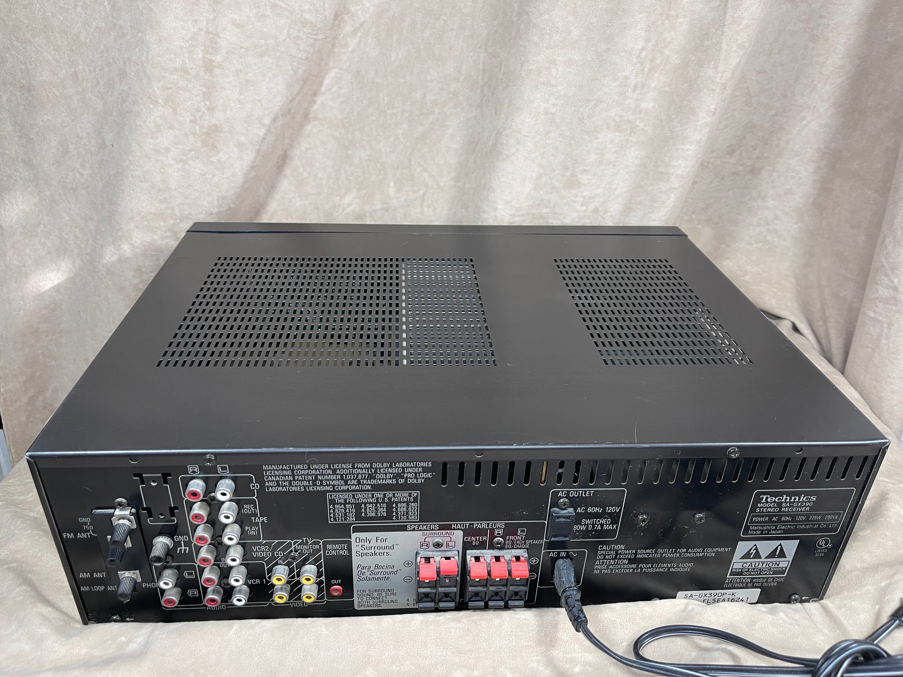 Vintage 1990s Technics SA-GX390 Surround Sound Made in Japan