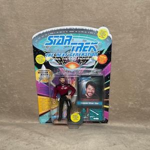 Vintage 1993 Playmates Toys Star Trek The Next Generation Commander William T Riker Action Figure New in Box NIB NIP