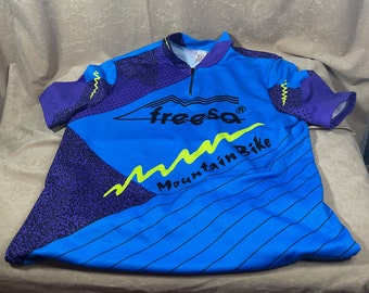 Vintage 1990s Freesa Mountain Bike Jersey Size XL Designed in Finland