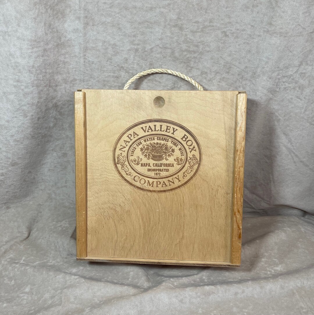 Vintage 1980s/1990s Napa Valley Box Company Wood 22 Cassette Storage