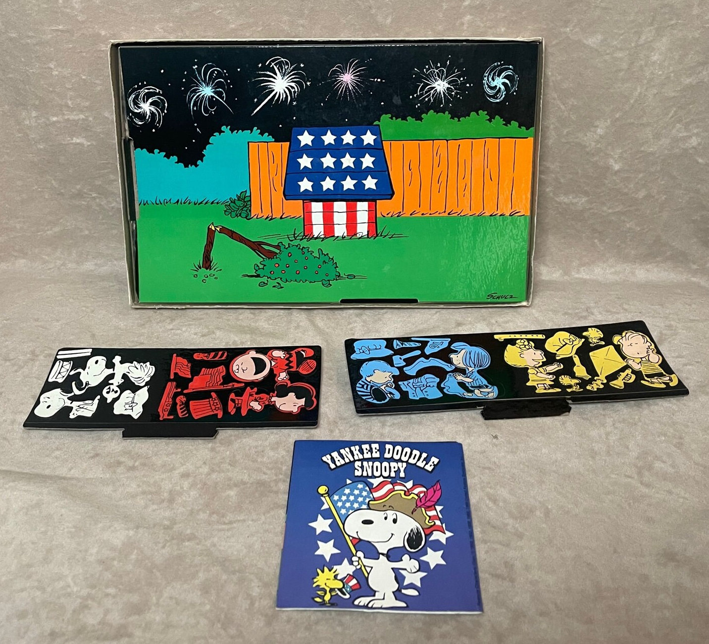 Vintage 1965 Yankee Doodle Peanuts Snoopy Colorforms Play Set #756