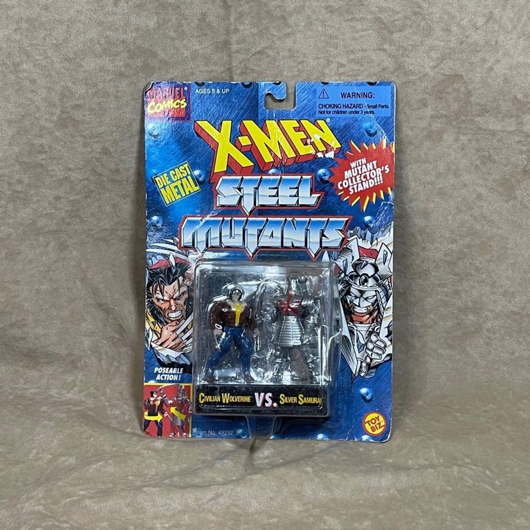 Vintage 1994 Xmen Steel Mutants Civilian Wolverine Vs Silver