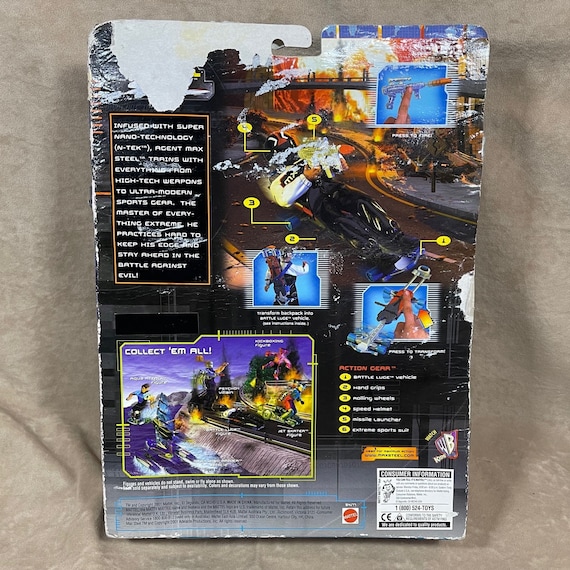Mattel Max Steel Actionfiguren 2er-Pack – Ca. 5 Cm, Mit Leuchteffekten & Drehbarer Basis