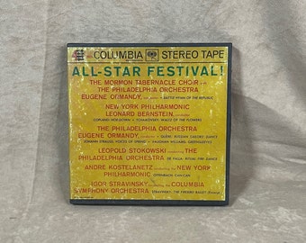 Vintage 1963 SQ 1 Columbia Recordings All Star Festival! Great Orchestras and Conductors 7" Reel Bernstein Ormandy Stokowski Stravinsky