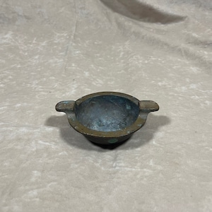 Vintage Antique Heavy Brass Ashtray with Patina