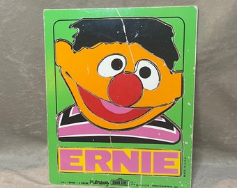 Vintage 1970s CTW Sesame Street Ernie Kid's Large Wooden Puzzle
