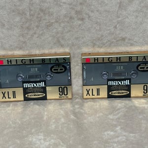 Vintage 1990s NOS Maxell 90 Minute XLII High Bias Blank Cassette Tape New in Package NIP