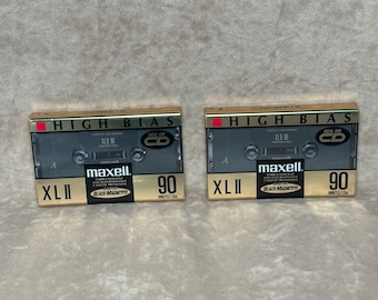 Vintage 1990s NOS Maxell 90 Minute XLII High Bias Blank Cassette Tape New in Package NIP