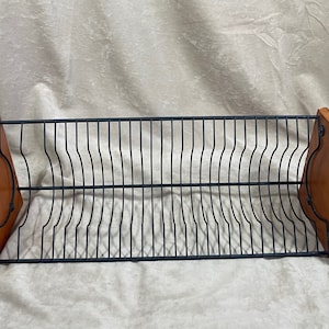 Vintage 1990s 30 CD Wood & Wire Storage Rack