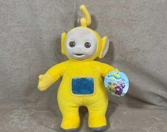 Teletubbies Laa Laa Flocked Figure Wildbrain Yellow Vinyl Toy Cute