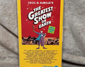 Vintage 1981 Paramount Home Video Cecil B DeMille's The Greatest Show on Earth Gatefold VHS Videocassette Movie Best Picture 1952