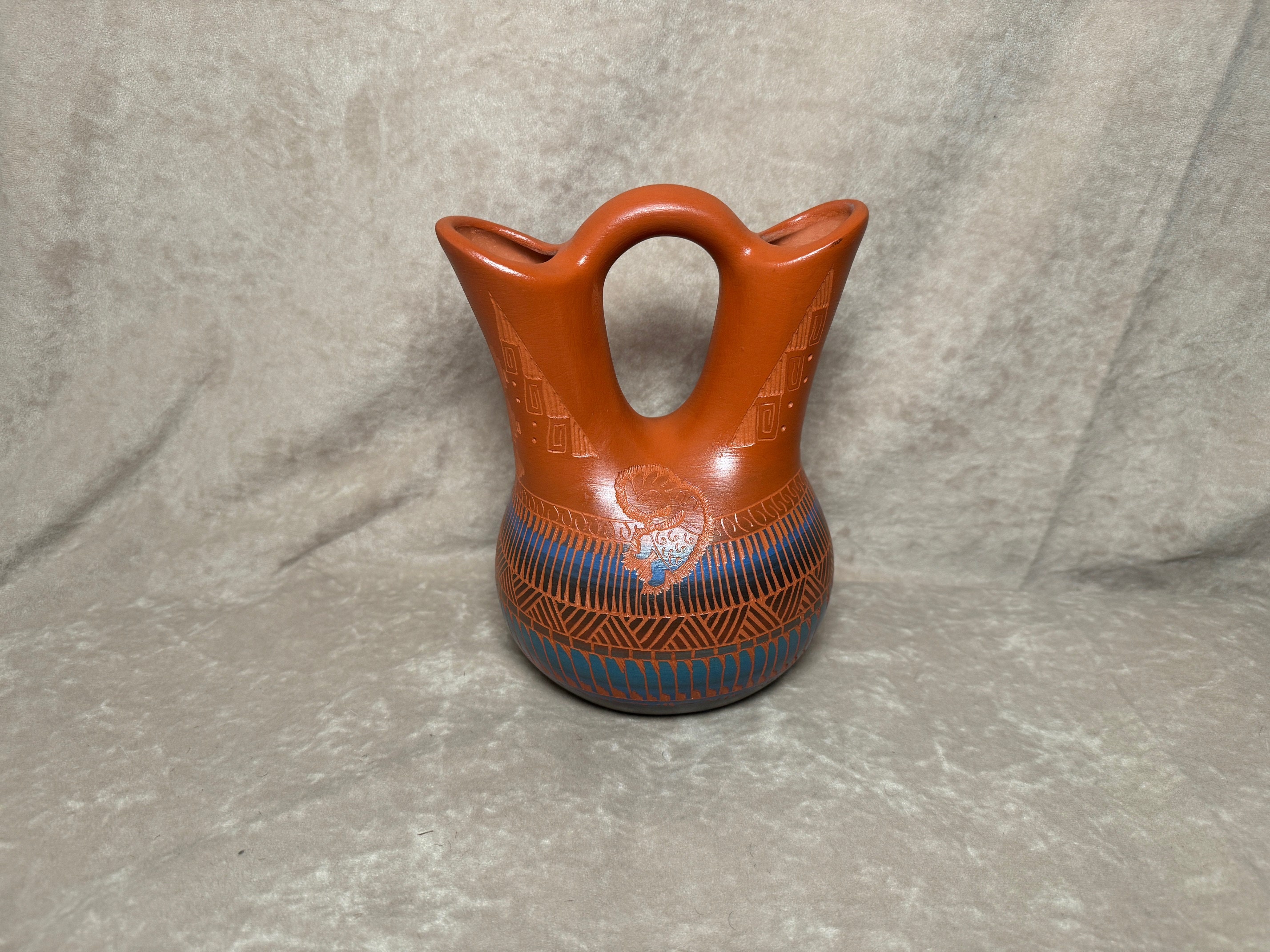 Vintage 2000s Lorenia Watchman Handmade Kokopelli Navajo Pottery