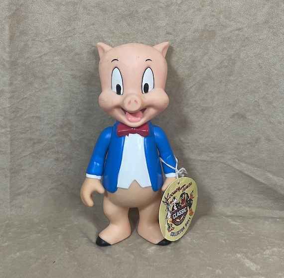 Vintage 1990s Looney Tunes Porky Pig Vinyl Collectible Figure New