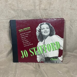Vintage 1940s Jo Stafford with Paul Weston and His Orchestra 78 Shellac Promotional Collection