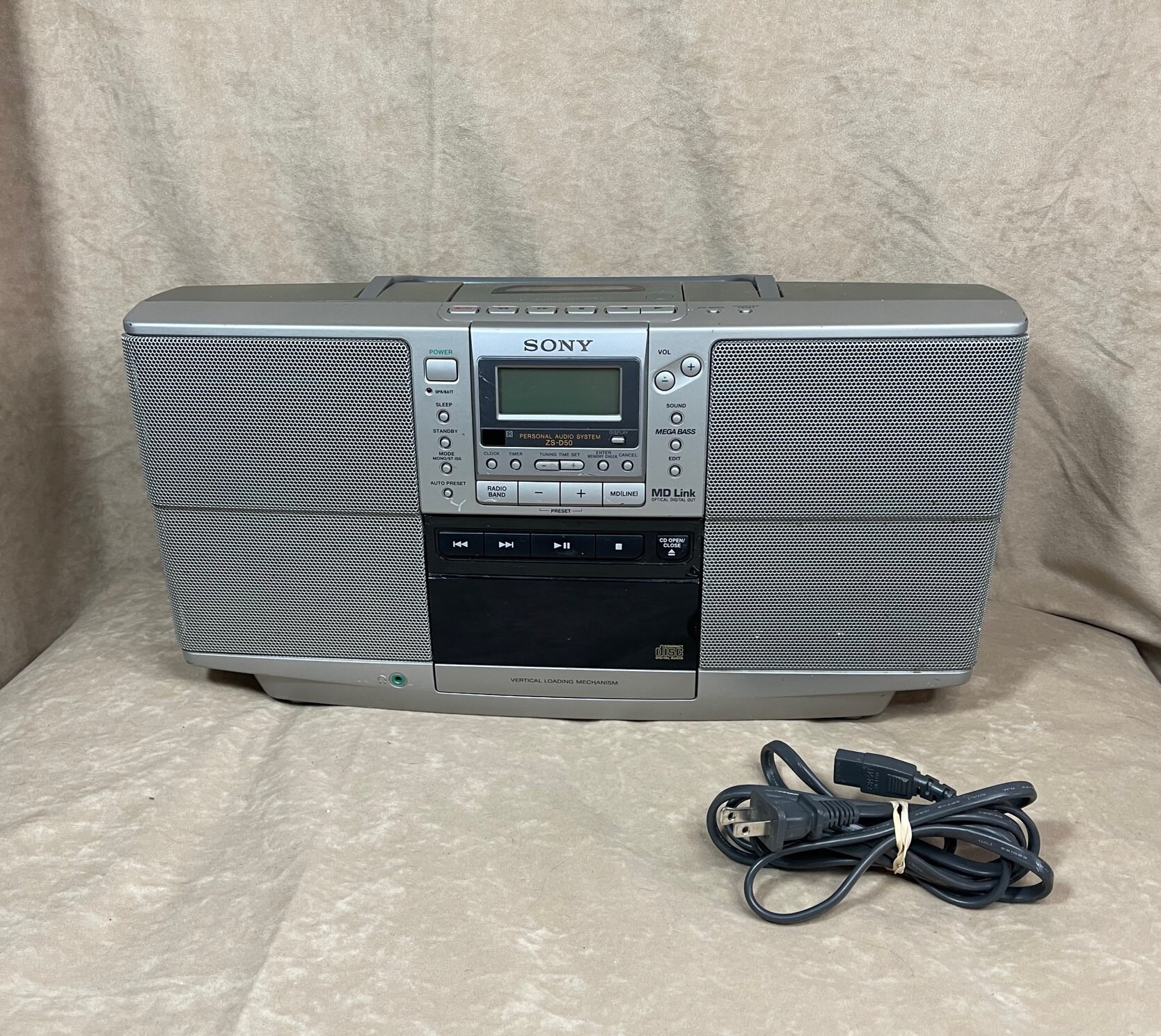 Vintage 1999 Sony ZS-D50 Portable Compact Disc CD Cassette