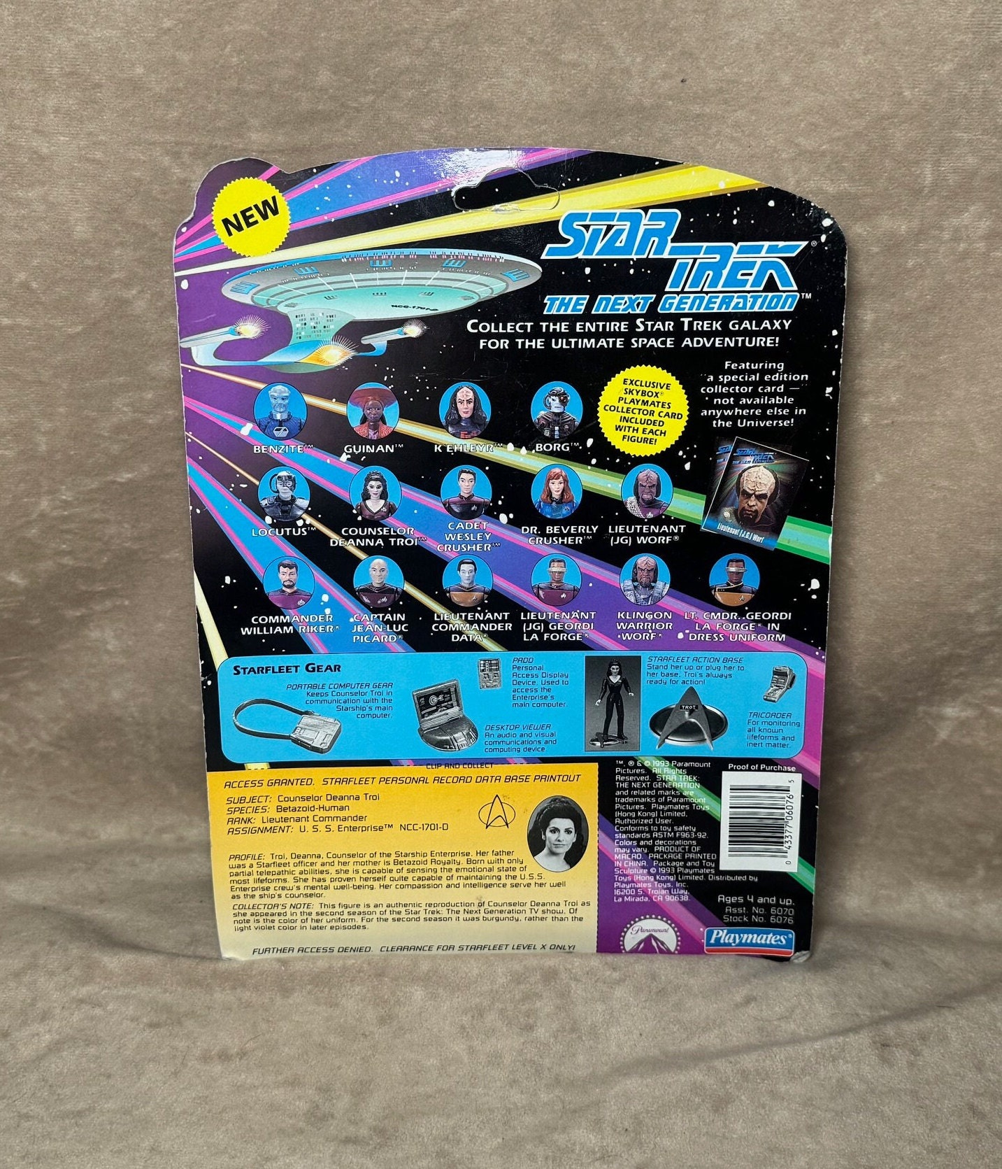 Vintage 1993 Playmates Toys Star Trek the Next Generation