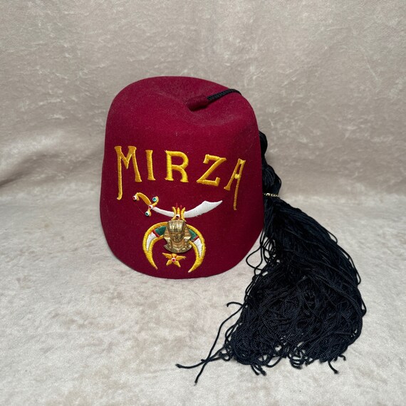 Vintage Mirza Shriners Fez with Tassel Size 7 Gem