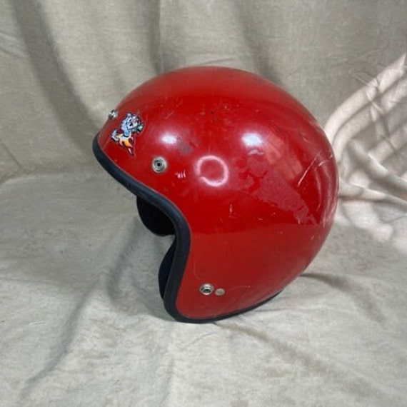 Vintgage 1990s Red Thunder Kart Helmet w/ Vintage… - image 3