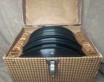 Vintage 1940s/1950s *Large* Collection of (50) 78rpm Shellac Vinyl Records with Storage Case