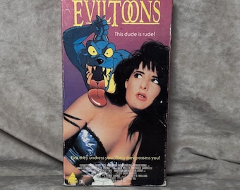 Vintage 1991 *Rare* EvilToons VHS Videocassette Movie 8201 David Carradine Cult Sci Fi Horror Campy