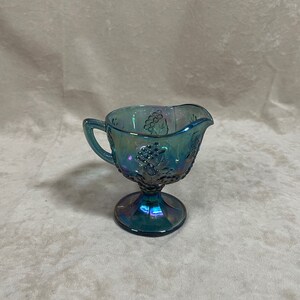 Vintage 1970s Iridescent Indian Glass Carnival Glass Creamer Server